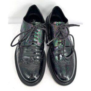 Prada Derby Levitate Black Leather Brogue Air Sole Lace Up Shoes Mens Sz 8 USA
